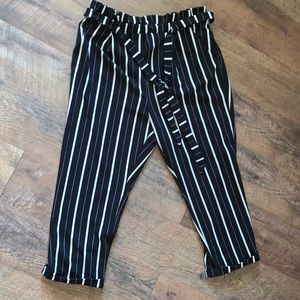 No Boundaries Striped Paperbag waisted Pants